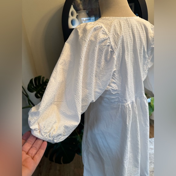 A New Day Women's Puff Short Sleeve Dress - white size small - Picture 6 of 10